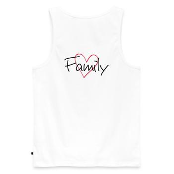 Cadeau de famille d'amitié de coeur de famille - Débardeur bio Premium Homme - blanc - Dos - AI Model Male 178 light (178cm)