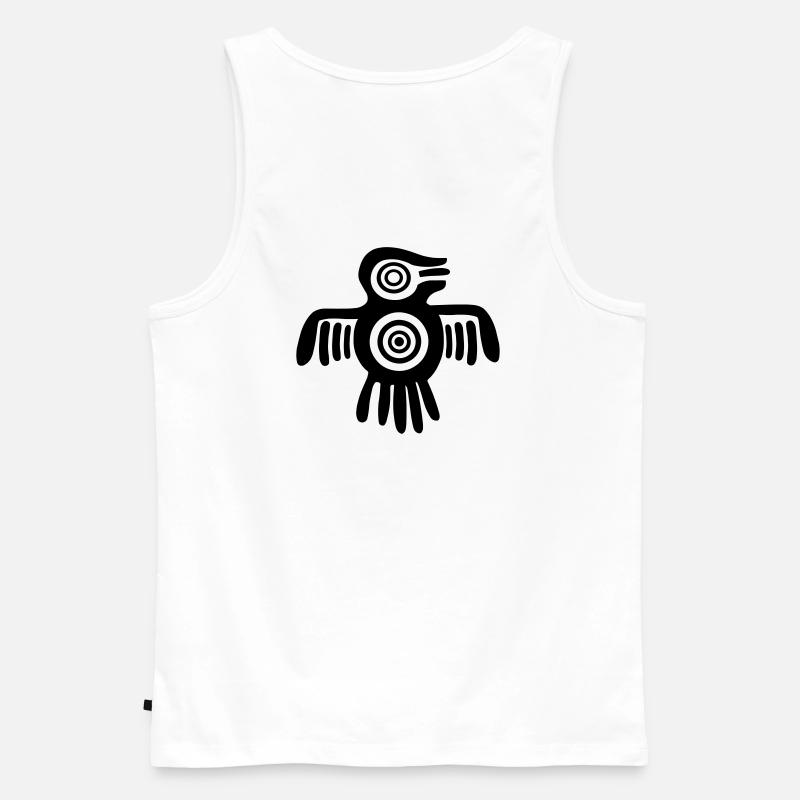 Aztec Vogel - Männer Premium Bio Tank Top - Weiß