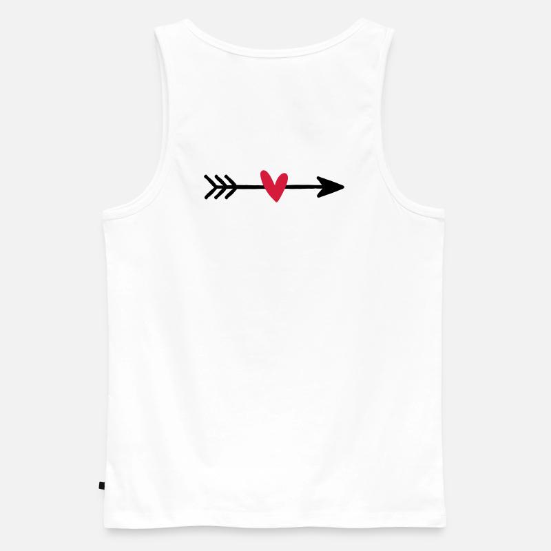 Pfeil mit Herz Amor Liebe Geschenk - Männer Premium Bio Tank Top - Weiß