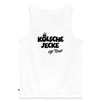 Kölsche Jecke op Tour Köln mit Kölner Dom - Männer Premium Bio Tank Top - Weiß - Hinten - AI Model Male 178 light (178cm)