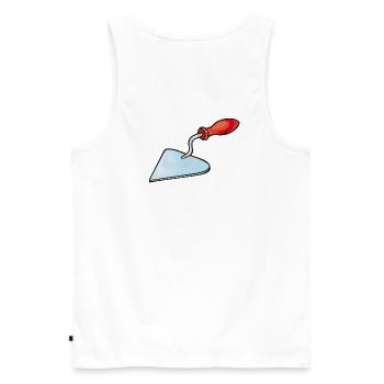 Bricklayer's trowel | Trowel - Men's Premium Organic Tank Top - white - Back - AI Model Male 178 light (178cm)