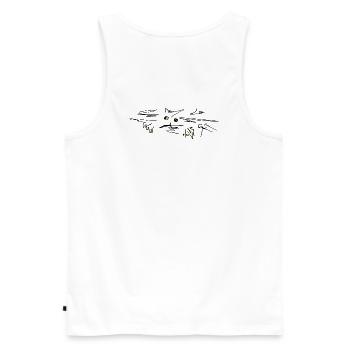 Katze cat - Männer Premium Bio Tank Top - Weiß - Hinten - AI Model Male 178 light (178cm)