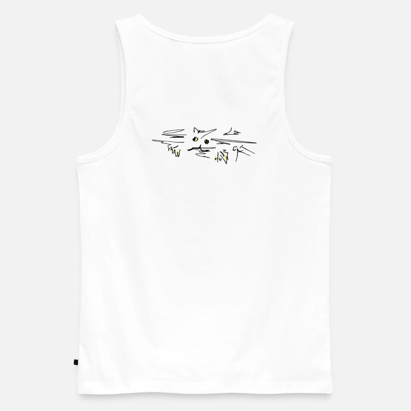 Katze cat - Männer Premium Bio Tank Top - Weiß