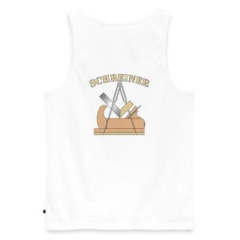 Die Schreiner Zunft - Männer Premium Bio Tank Top - Weiß - Hinten - AI Model Male 178 light (178cm)
