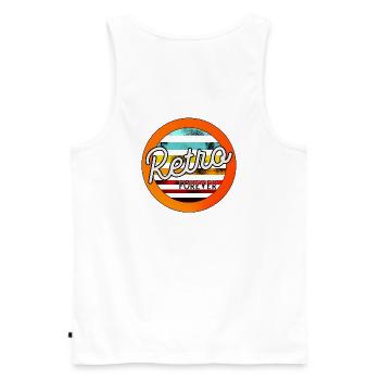 Retro forever - Männer Premium Bio Tank Top - Weiß - Hinten - AI Model Male 178 light (178cm)