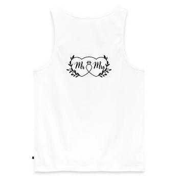 Mr Mrs - Men's Premium Organic Tank Top - white - Back - AI Model Male 178 light (178cm)