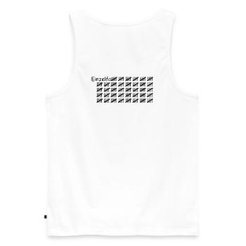 Einzelfall schwarz - Männer Premium Bio Tank Top - Weiß - Hinten - AI Model Male 178 light (178cm)