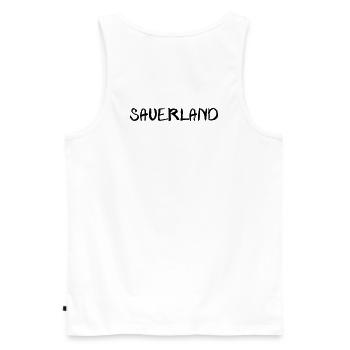echt.SAUERLAND pur schwatt R - Männer Premium Bio Tank Top - Weiß - Hinten - AI Model Male 178 light (178cm)