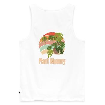 Plant Mommy Geschenk Pflanzenmama Zimmerpflanzen - Männer Premium Bio Tank Top - Weiß - Hinten - AI Model Male 178 light (178cm)