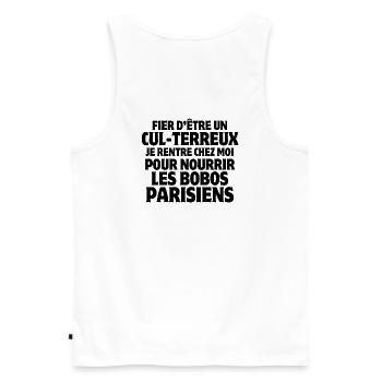 Bauer, Bauer, Bauer, Land - Männer Premium Bio Tank Top - Weiß - Hinten - AI Model Male 178 light (178cm)