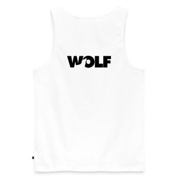 Wolf - Men's Premium Organic Tank Top - white - Back - AI Model Male 178 light (178cm)