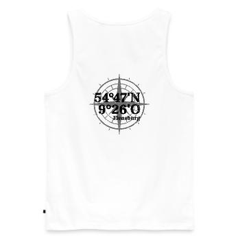 Flensburg Coordinates Souvenir - Men's Premium Organic Tank Top - white - Back - AI Model Male 178 light (178cm)