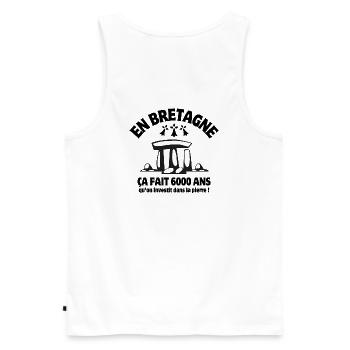 Brittany, Brittany humor, Breton - Men's Premium Organic Tank Top - white - Back - AI Model Male 178 light (178cm)