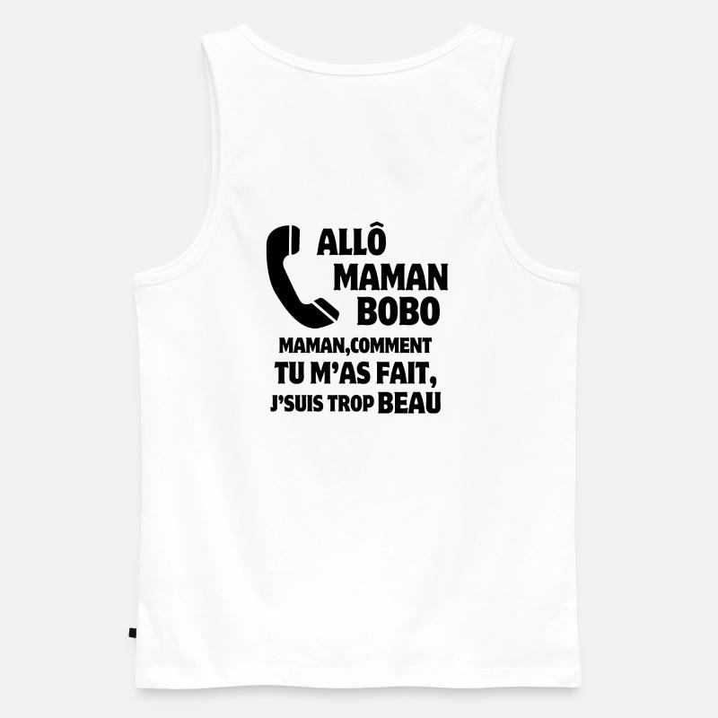 Mama, Super-Mama, Mutter und Sohn - Männer Premium Bio Tank Top - Weiß