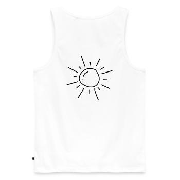 UNE Soleil - Débardeur bio Premium Homme - blanc - Dos - AI Model Male 178 light (178cm)