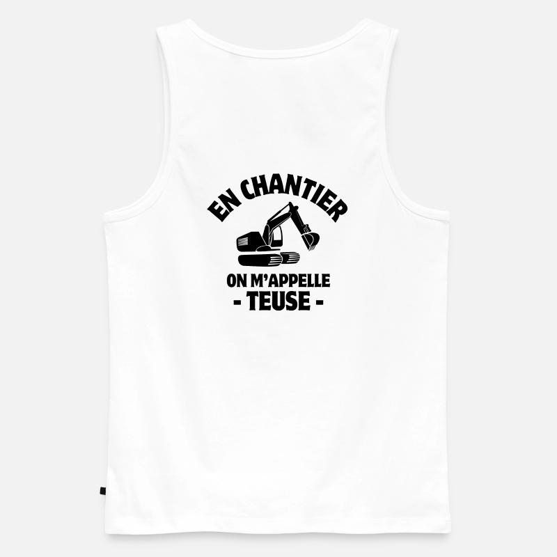 Bauleiter, Bagger, Baumaschine - Männer Premium Bio Tank Top - Weiß