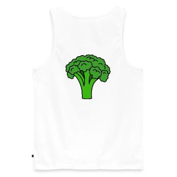 Broccoli - Men's Premium Organic Tank Top - white - Back - AI Model Male 178 light (178cm)