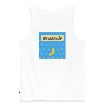 Banana - Männer Premium Bio Tank Top - Weiß - Hinten - AI Model Male 178 light (178cm)