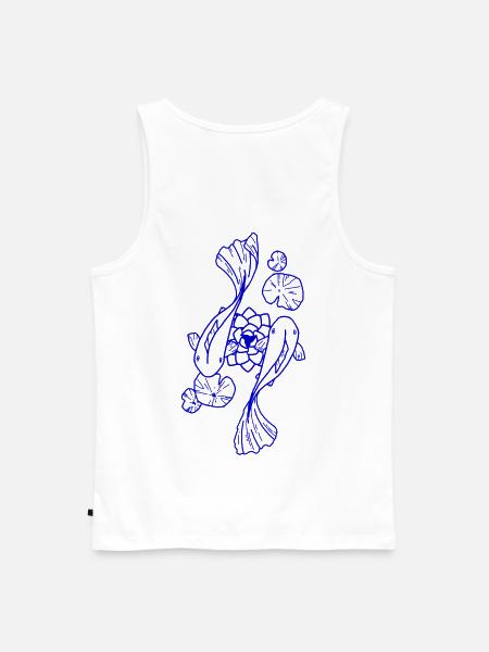 Koi in Tinte - Männer Premium Bio Tank Top - Weiß