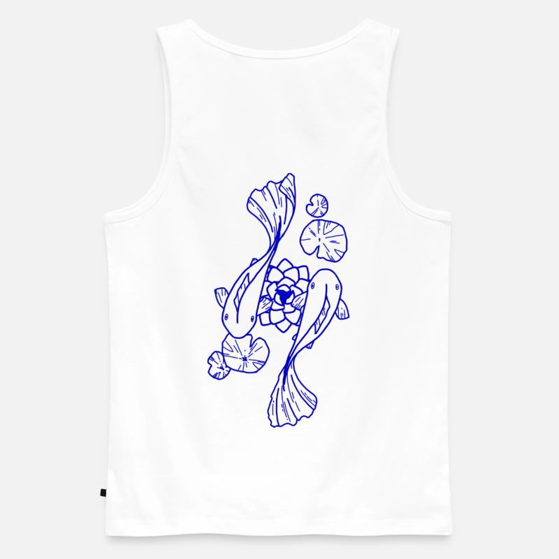 Koi in Tinte - Männer Premium Bio Tank Top - Weiß