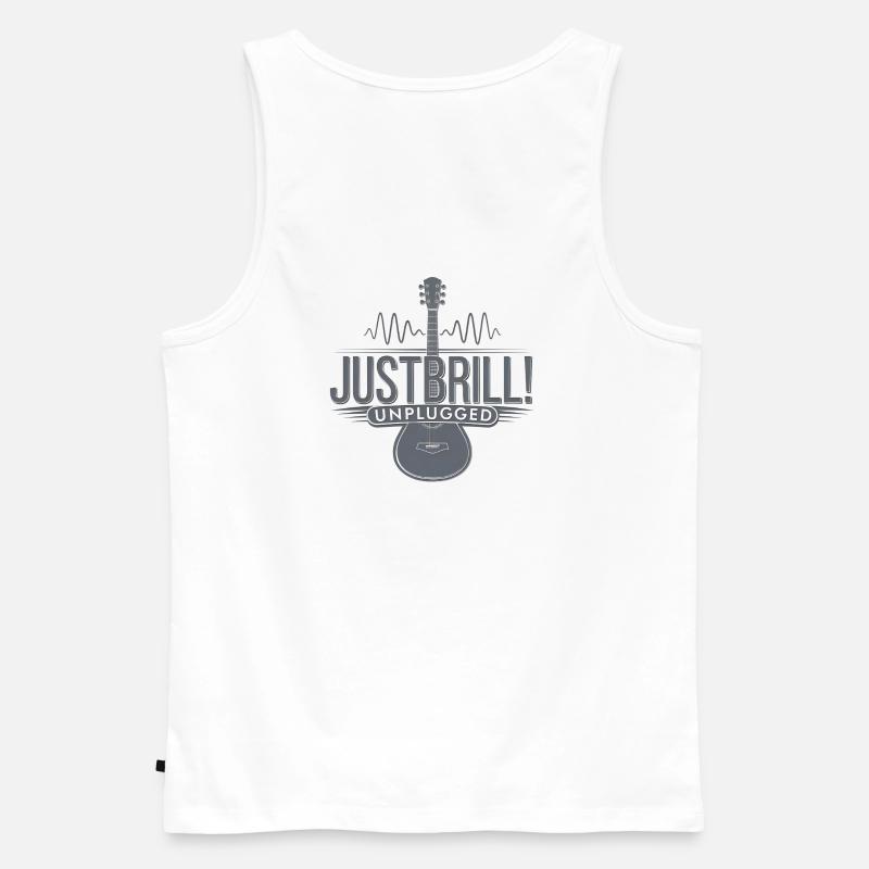 JustBrill!-unplugged - Männer Premium Bio Tank Top - Weiß