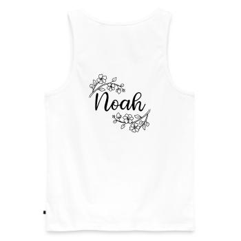 Noah | Name of Name | Vectorgraphic ! - Men's Premium Organic Tank Top - white - Back - AI Model Male 178 light (178cm)