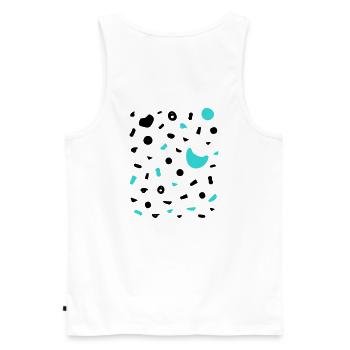 Boulder Projekt 7a Design Klettergriffe klettern - Männer Premium Bio Tank Top - Weiß - Hinten - AI Model Male 178 light (178cm)