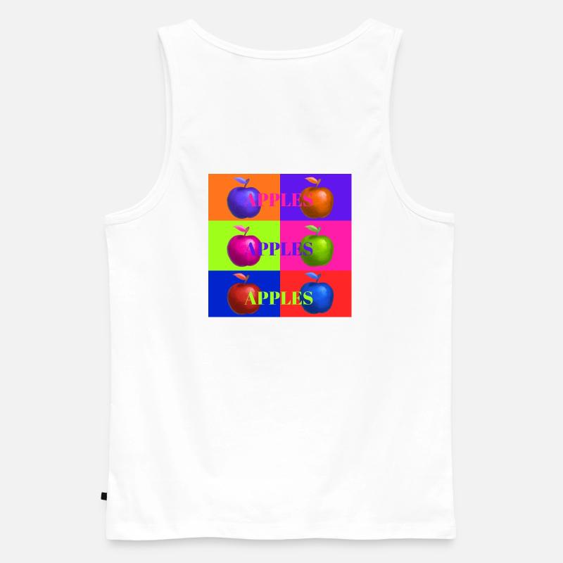 Pop Art Apfel Collage Design - Männer Premium Bio Tank Top - Weiß