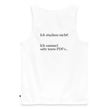 L’université dit que les « PDF très chers » offrent, les étudiants - Débardeur bio Premium Homme - blanc - Dos - AI Model Male 178 light (178cm)