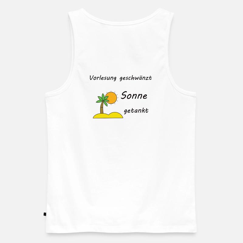 Unispruch "Sonne getankt" Geschenk, Studenten - Männer Premium Bio Tank Top - Weiß