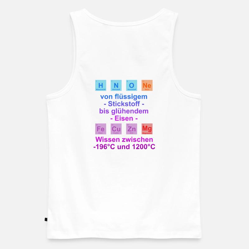 Unispruch "auf Temperatur" Geschenk, Studenten - Männer Premium Bio Tank Top - Weiß