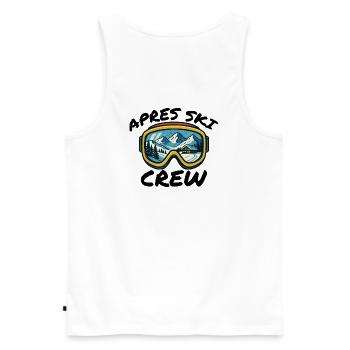 Apres Ski Crew Skibrille Party Style - Männer Premium Bio Tank Top - Weiß - Hinten - AI Model Male 178 light (178cm)