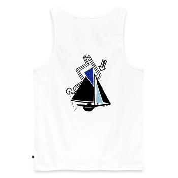 Classic Sailing Yacht Regatta Course Sailboat Yacht - Men's Premium Organic Tank Top - white - Back - AI Model Male 178 light (178cm)