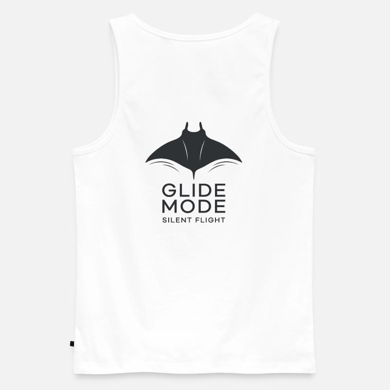 GLIDE MODE – minimalistische Mantarochen-Silhouett - Männer Premium Bio Tank Top - Weiß