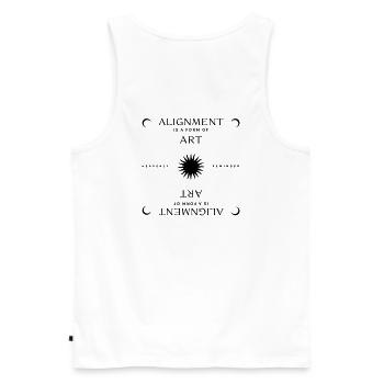 Alignment is a Form of Art - Männer Premium Bio Tank Top - Weiß - Hinten - AI Model Male 178 light (178cm)