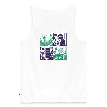 TENNISWELT – wb KI generiert - Männer Premium Bio Tank Top - Weiß - Hinten - AI Model Male 178 light (178cm)