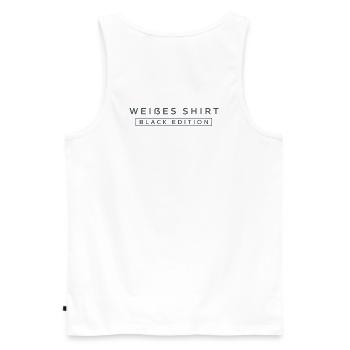 Weißes T-Shirt Black Edition - Männer Premium Bio Tank Top - Weiß - Hinten - AI Model Male 178 light (178cm)