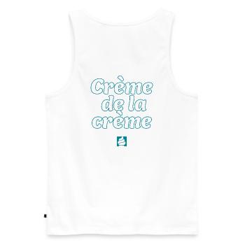 Crème de la Crème – Das Beste - Männer Premium Bio Tank Top - Weiß - Hinten - AI Model Male 178 light (178cm)