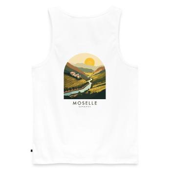 Moselle Germany Wine Country - Männer Premium Bio Tank Top - Weiß - Hinten - AI Model Male 178 light (178cm)