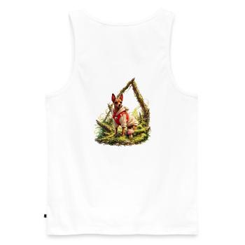 Pinscher Forest Explorer Dog - Men's Premium Organic Tank Top - white - Back - AI Model Male 178 light (178cm)