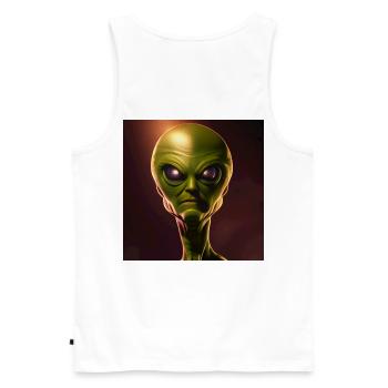 Alien effrayant - Débardeur bio Premium Homme - blanc - Dos - AI Model Male 178 light (178cm)