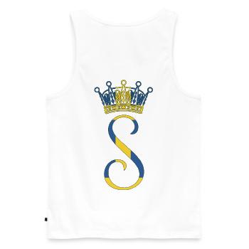 Sweden Sverige Norden Skandinavia Viking Graffitti - Men's Premium Organic Tank Top - white - Back - AI Model Male 178 light (178cm)