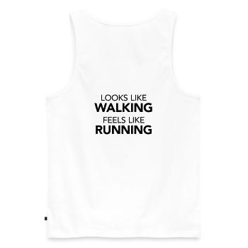 Looks Like Walking - Feels Like Running - Débardeur bio Premium Homme - blanc - Dos - AI Model Male 178 light (178cm)