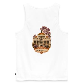 Mexico City Bellas Artes Art - Männer Premium Bio Tank Top - Weiß - Hinten - AI Model Male 178 light (178cm)