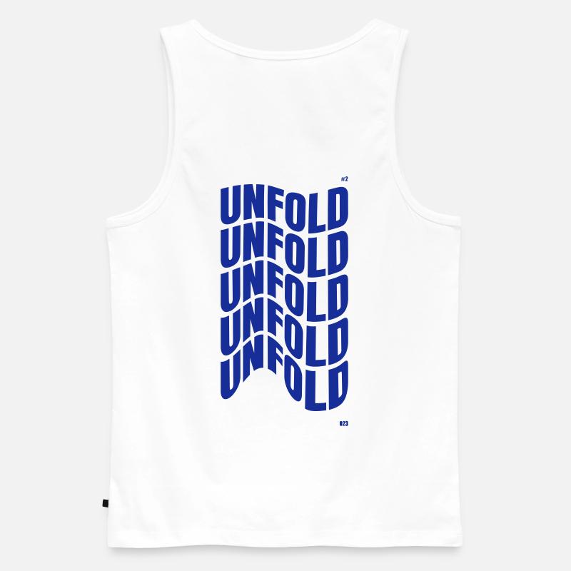 034 Distortion : Unfold - Männer Premium Bio Tank Top - Weiß