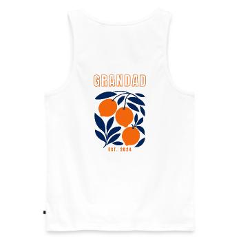 Grandad 2024 - Men's Premium Organic Tank Top - white - Back - AI Model Male 178 light (178cm)