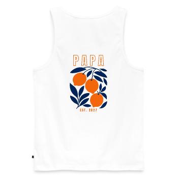 Dad 2027 - Men's Premium Organic Tank Top - white - Back - AI Model Male 178 light (178cm)