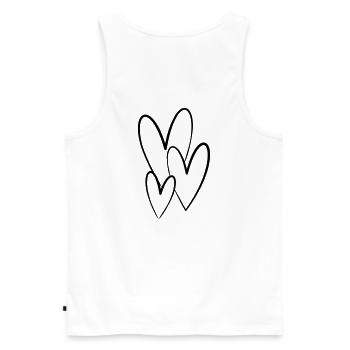 Heart symbol friendship drawing love gift - Men's Premium Organic Tank Top - white - Back - AI Model Male 178 light (178cm)