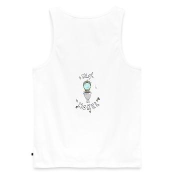 Klonokel - Männer Premium Bio Tank Top - Weiß - Hinten - AI Model Male 178 light (178cm)