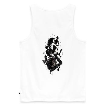 Art des échecs - Roi brisé épique & Échiquier - - Débardeur bio Premium Homme - blanc - Dos - AI Model Male 178 light (178cm)